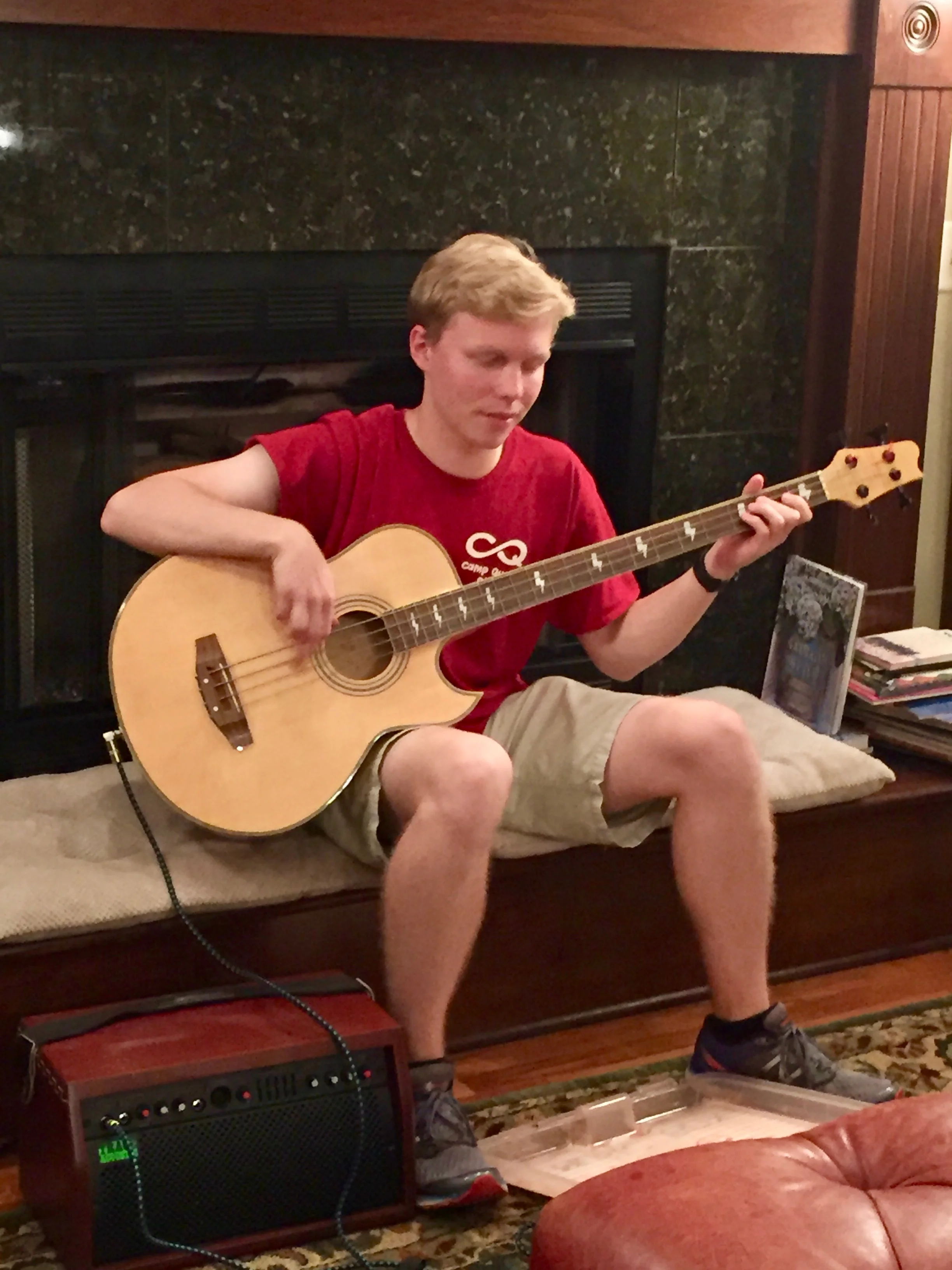 Aidan on the bass