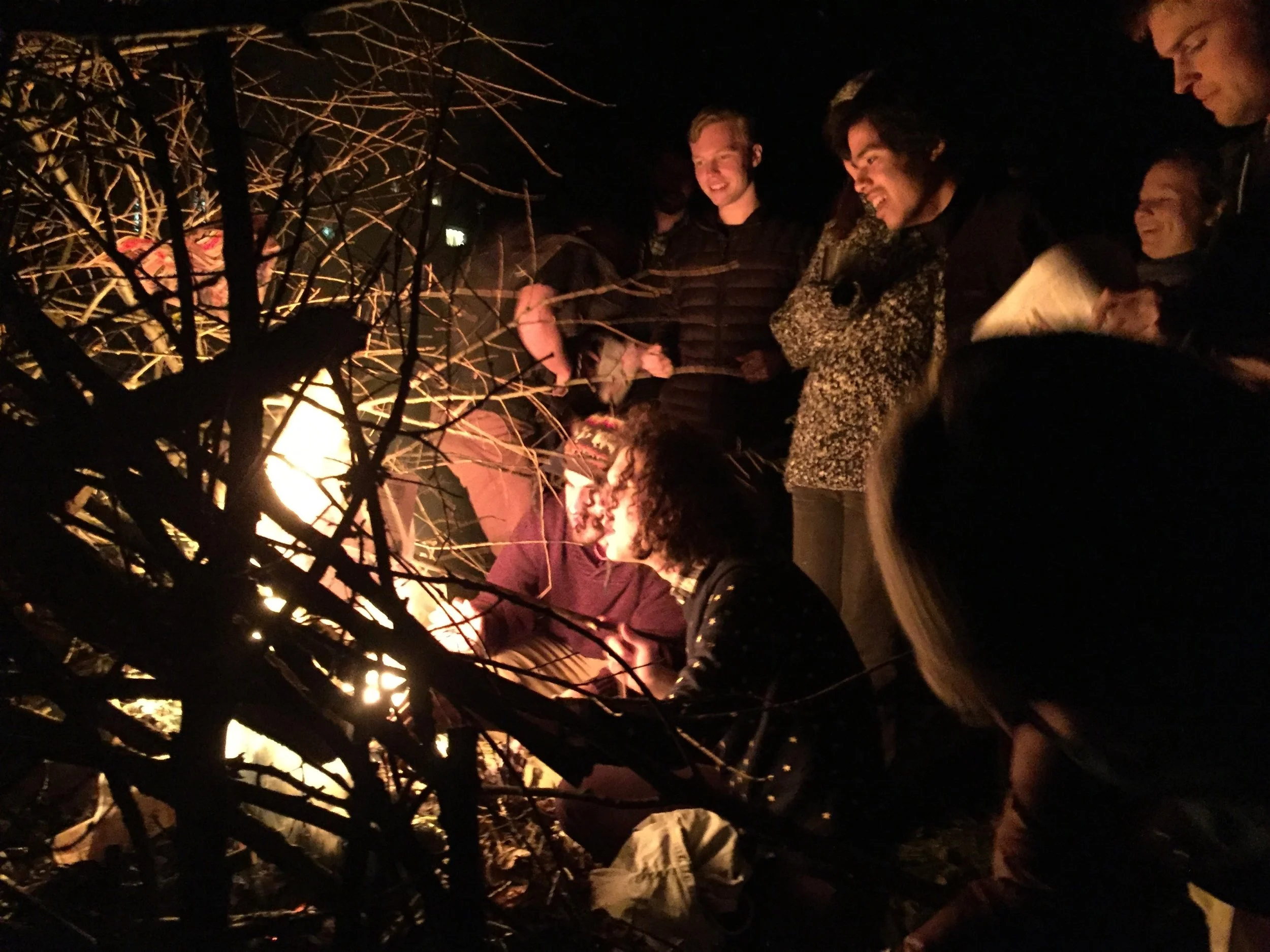 Hard at work trying to raise a flame