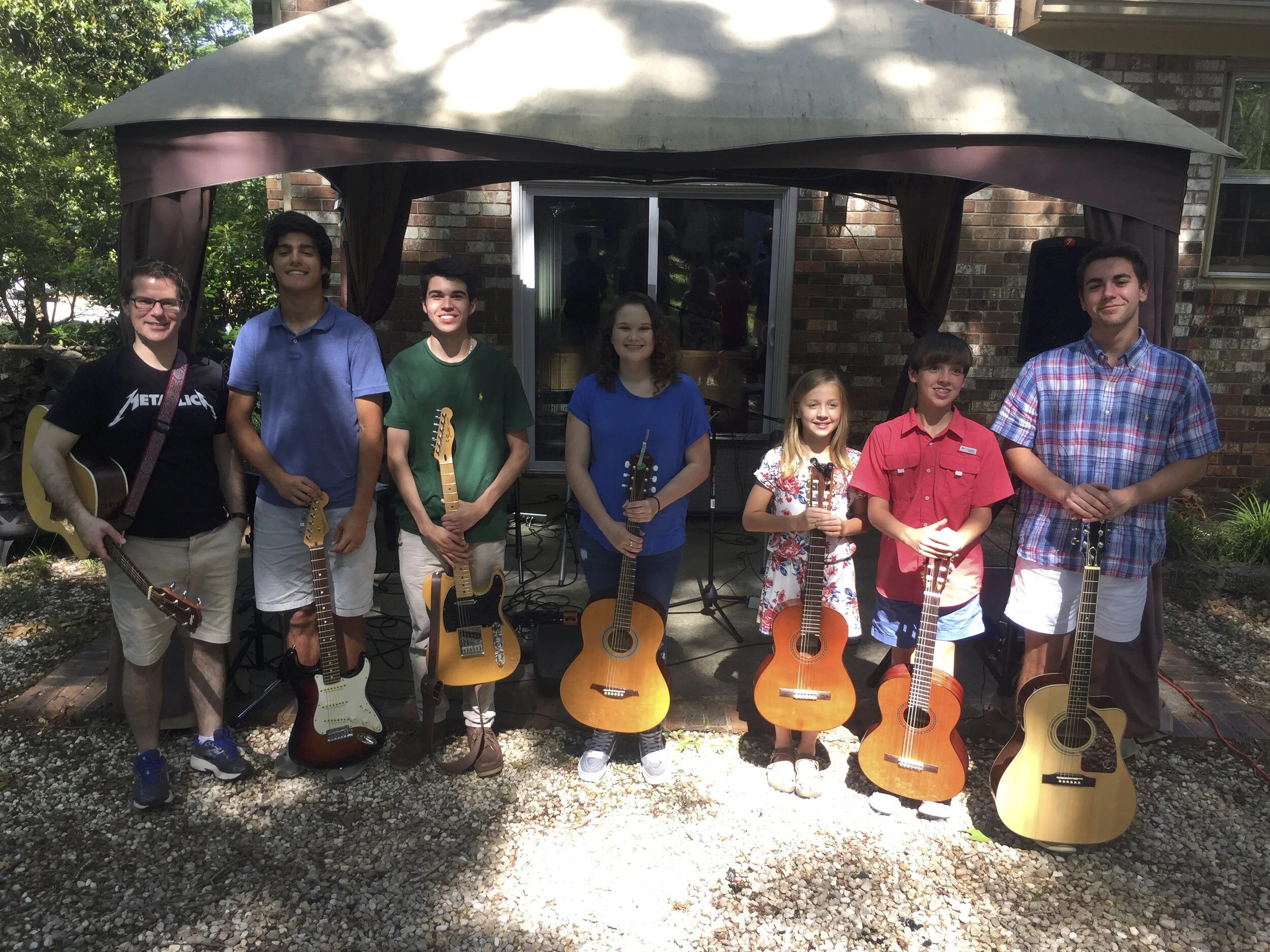 Backyard student recital at the Sloan’s