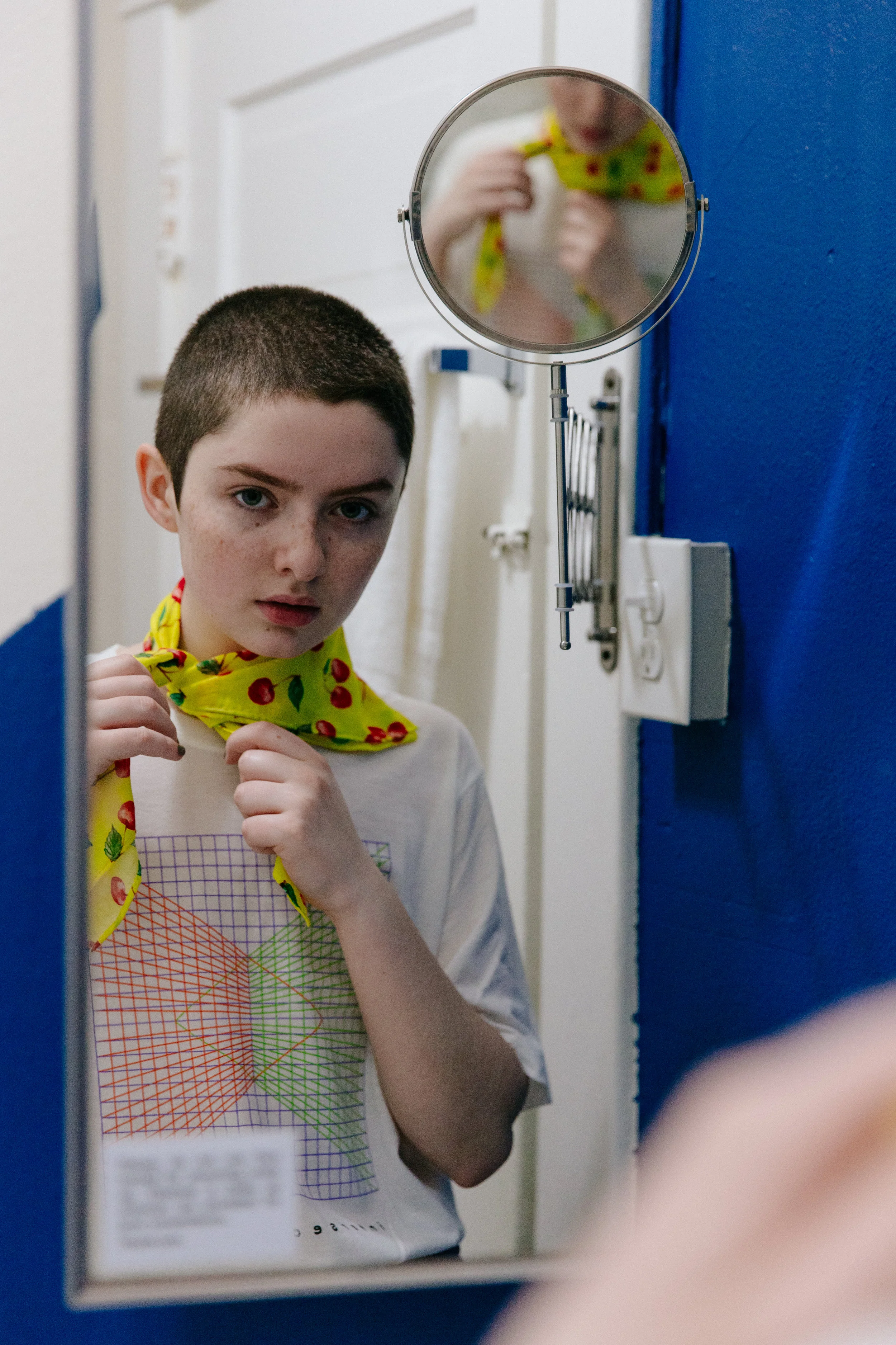 Lachlan Watson for The Spectrum Apparel. GET THE LOOK: Intersectionality Shirt Photo by Tywen Kelly