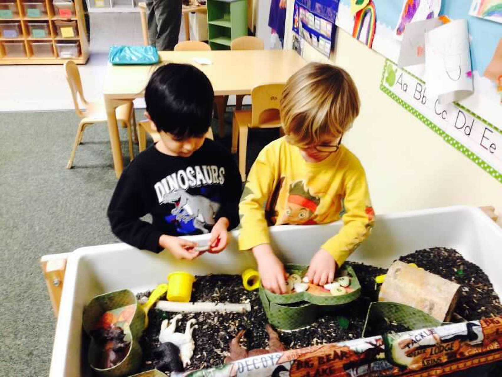 Each week a new tactile experience is to be found at the sensory table.