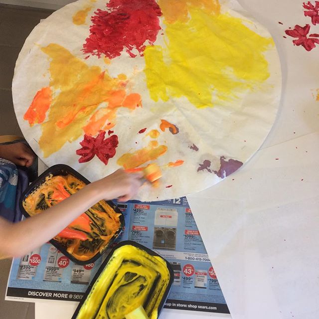 Sun painting for our &quot;fire and ice&quot; theme summer camp ☀️