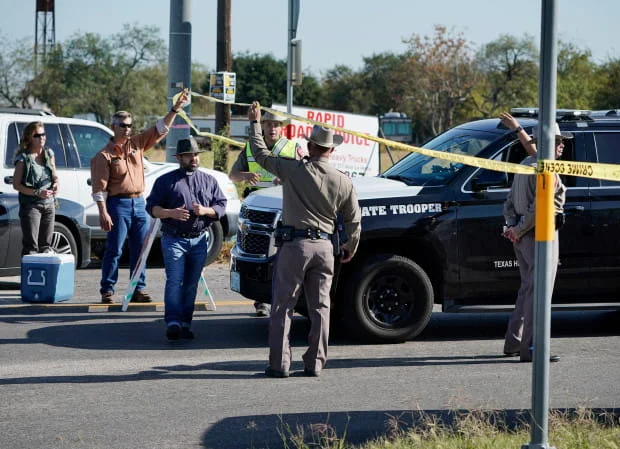 Local police respond at First Baptist Church. Photo: The Denver Post