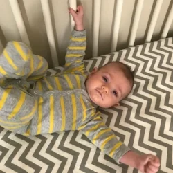 JANUARY 19, 2018 - I call Bronwyn “the most pleasant girl in the world” because she’s just so darn pleasant! Morning Bronwyn is especially delightful as she’s full of smiles after a good night’s sleep and dives into her breakfast with great enthusiasm and happy moans (just like her mom). Golly, I love her!!! #11weeks