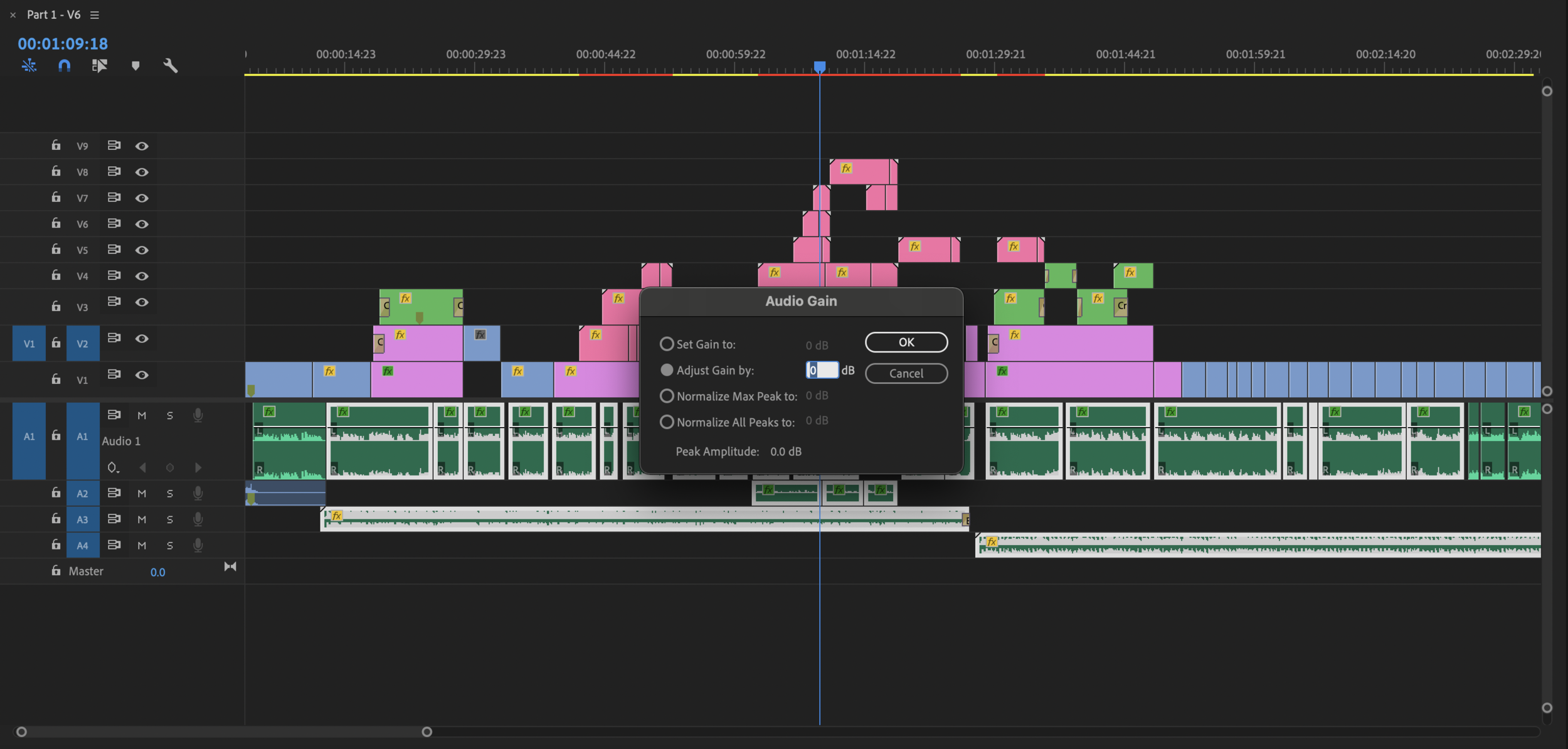 Increase or decrease multiple clips at once.