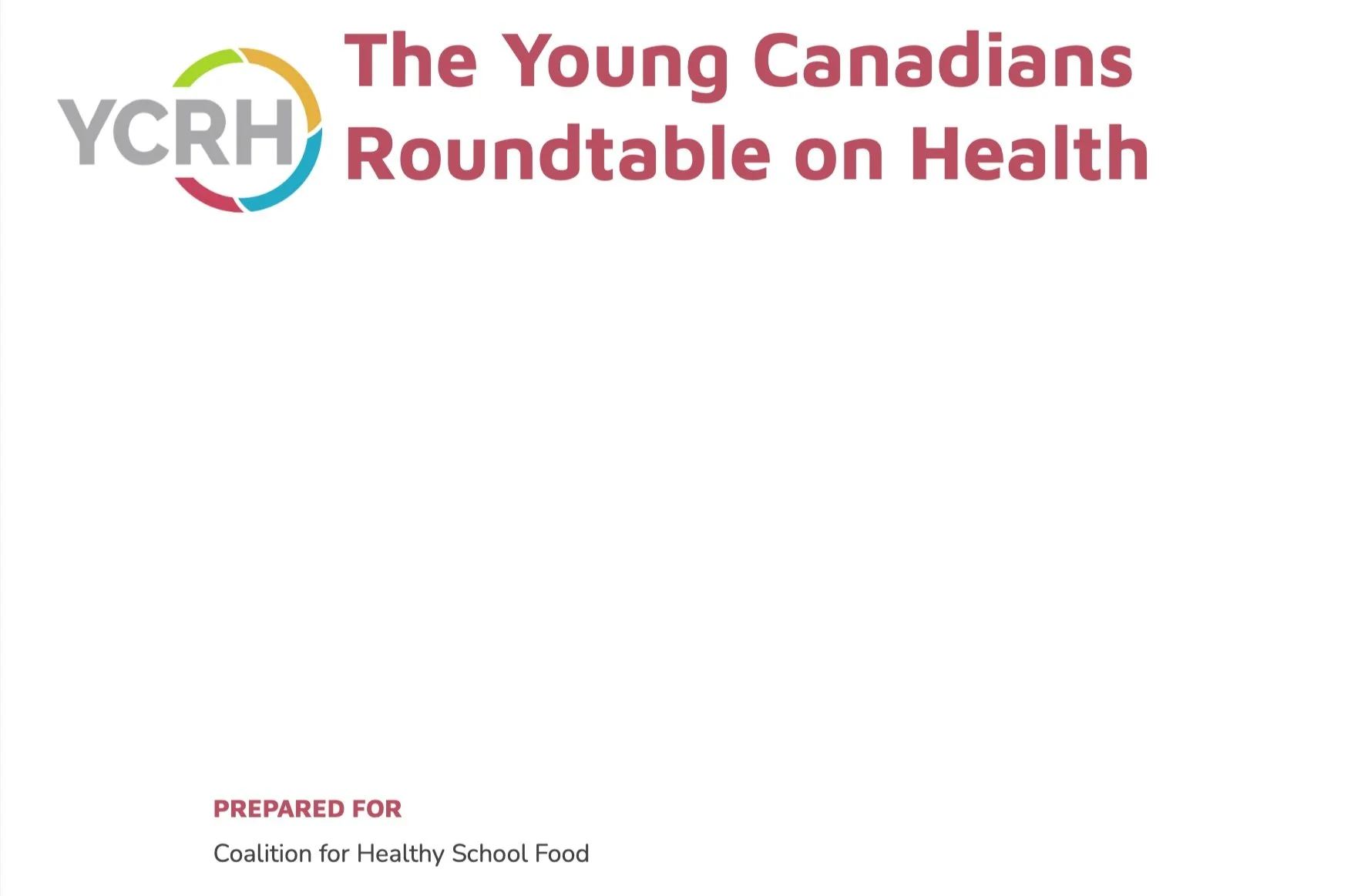 Coalition for Healthy School Food: Focus Group Report