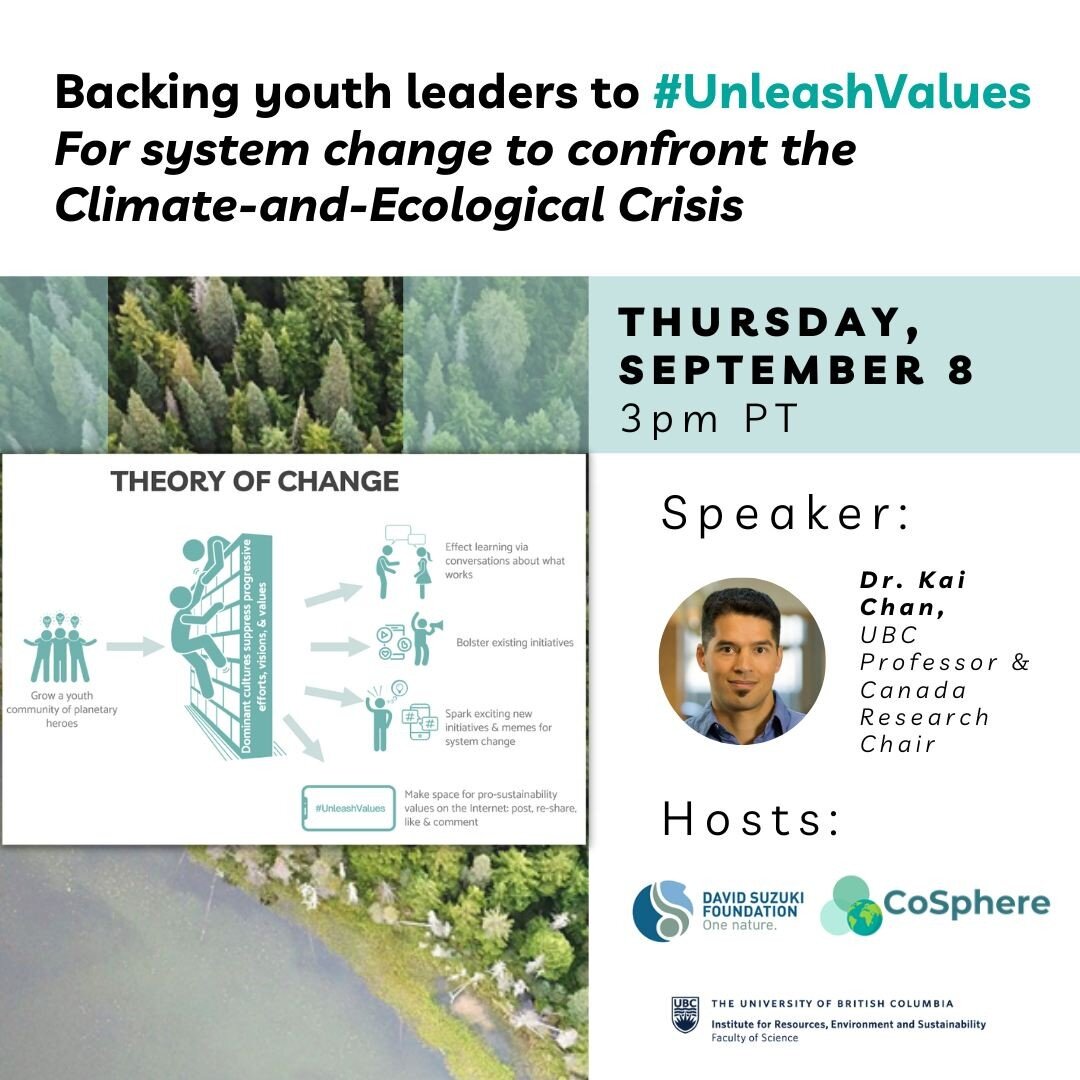 In response to a culture that suppresses transformative efforts and visions, we need to #UnleashValues for a sustainable future.

Join a webinar by CoSphere to learn how easy it can be to amplify📢 pro-sustainability values!
📅 Sept 8 @ 3pm PT
🔗 htt