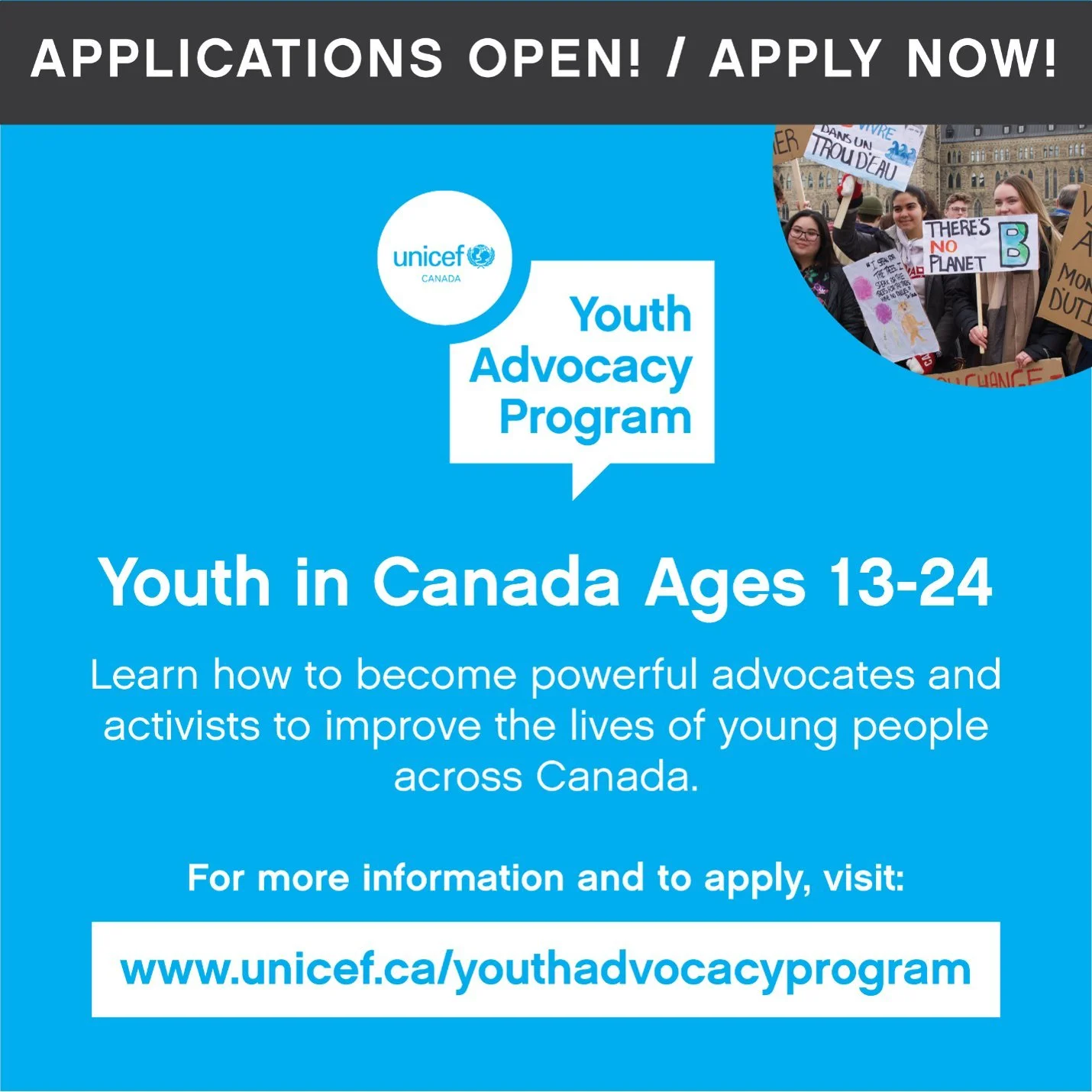 UNICEF's Youth Advocacy Program is accepting Applications! — The