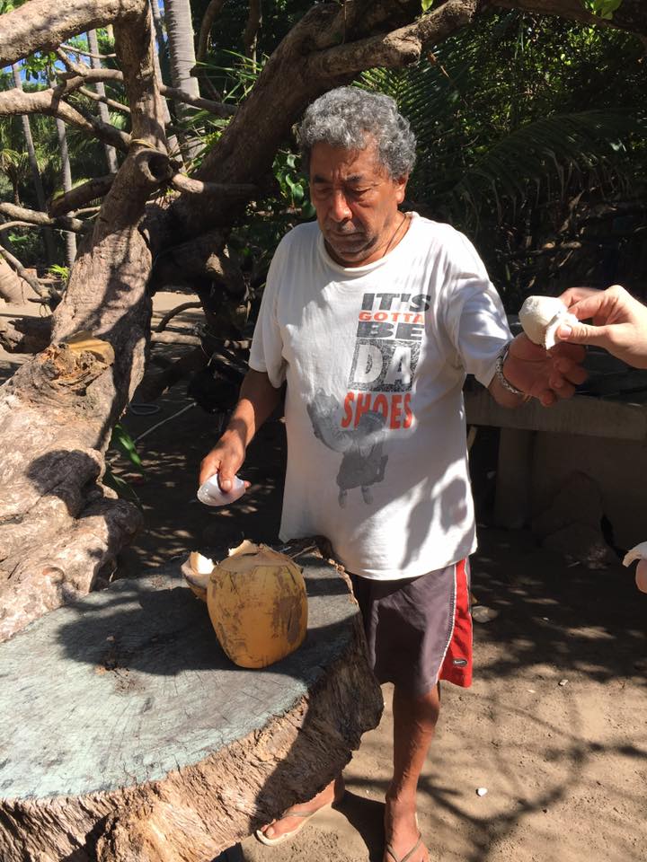 Jose - our new friend on the beach at Las Flores and deliverer of the best coconuts known to man!