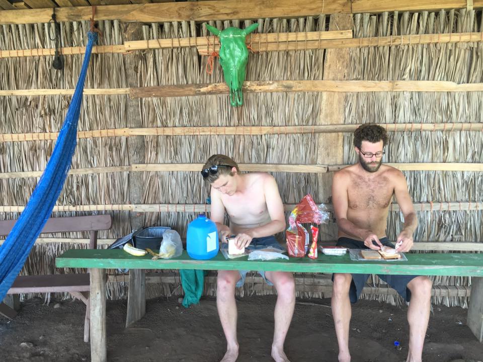 Lunch in the beach shack at Punta Mango, a welcome escape from the burning midday sun