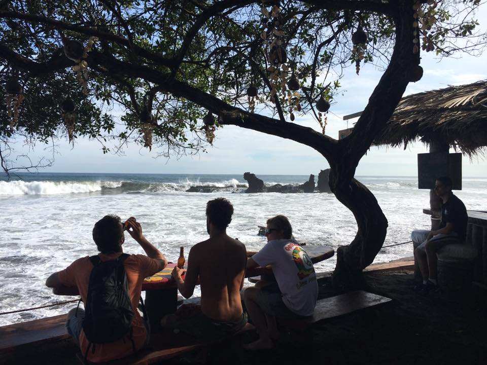 Beach front beers at El Tunco