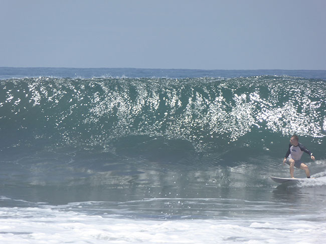 Surf Guide Mike coming off the bottom, Punta Roca