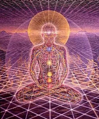 Painting by Alex Grey, Yogi & Mobius Sphere