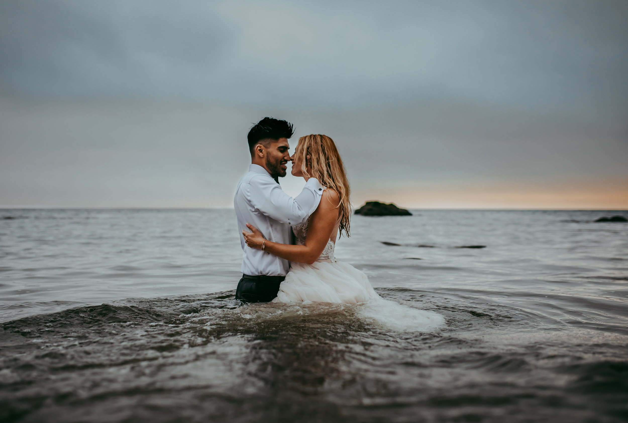 Trashing the dress in Bodega Bay