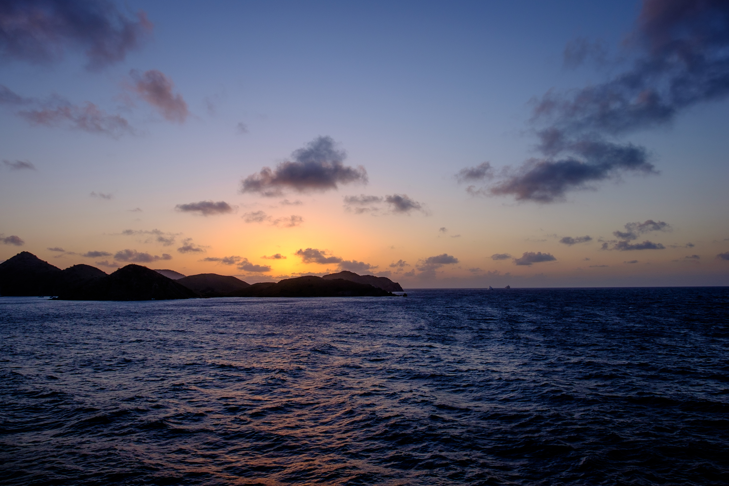 Sunset with peaks of Tortola