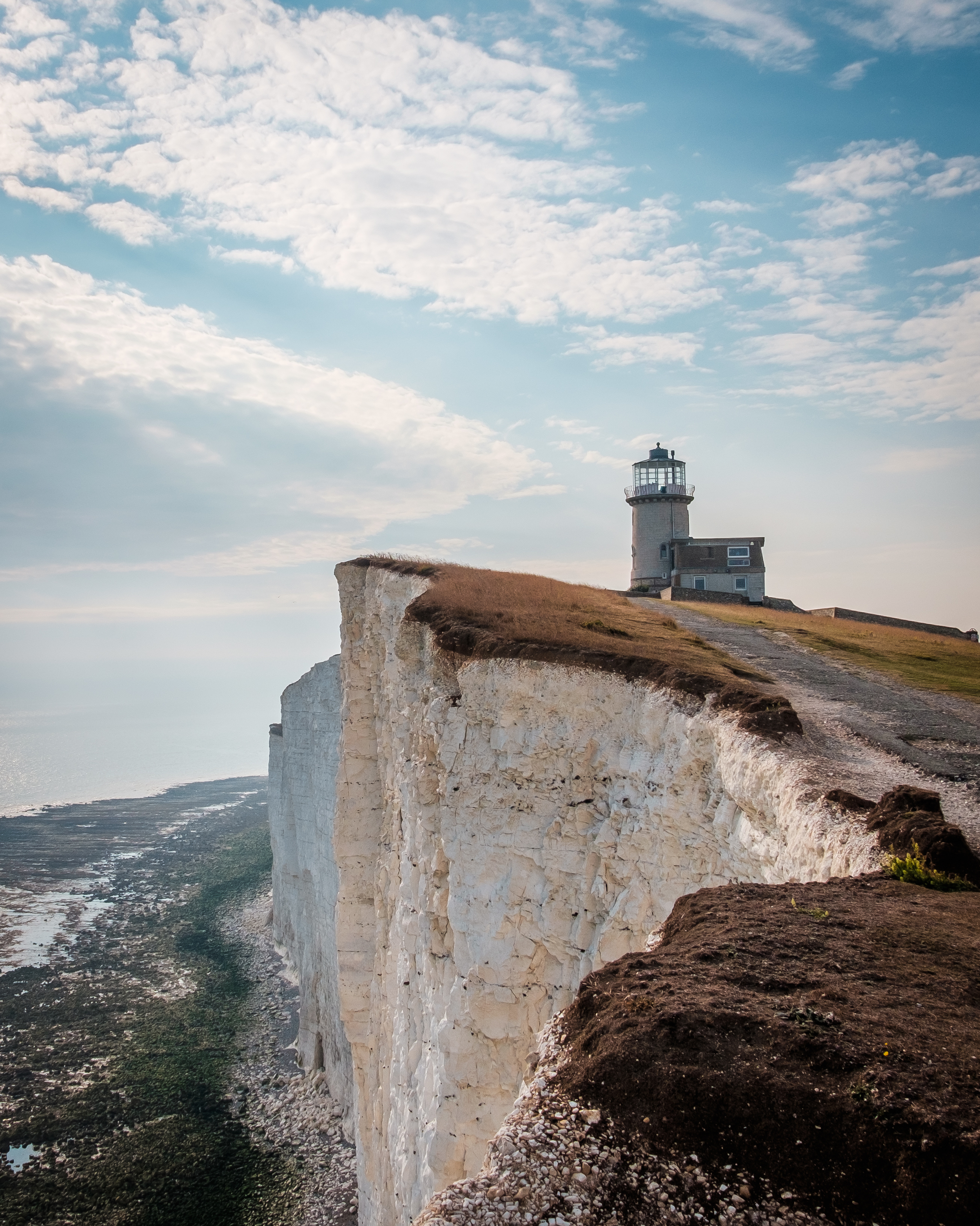 Belle Tout Lighthouse with chalk cliffs