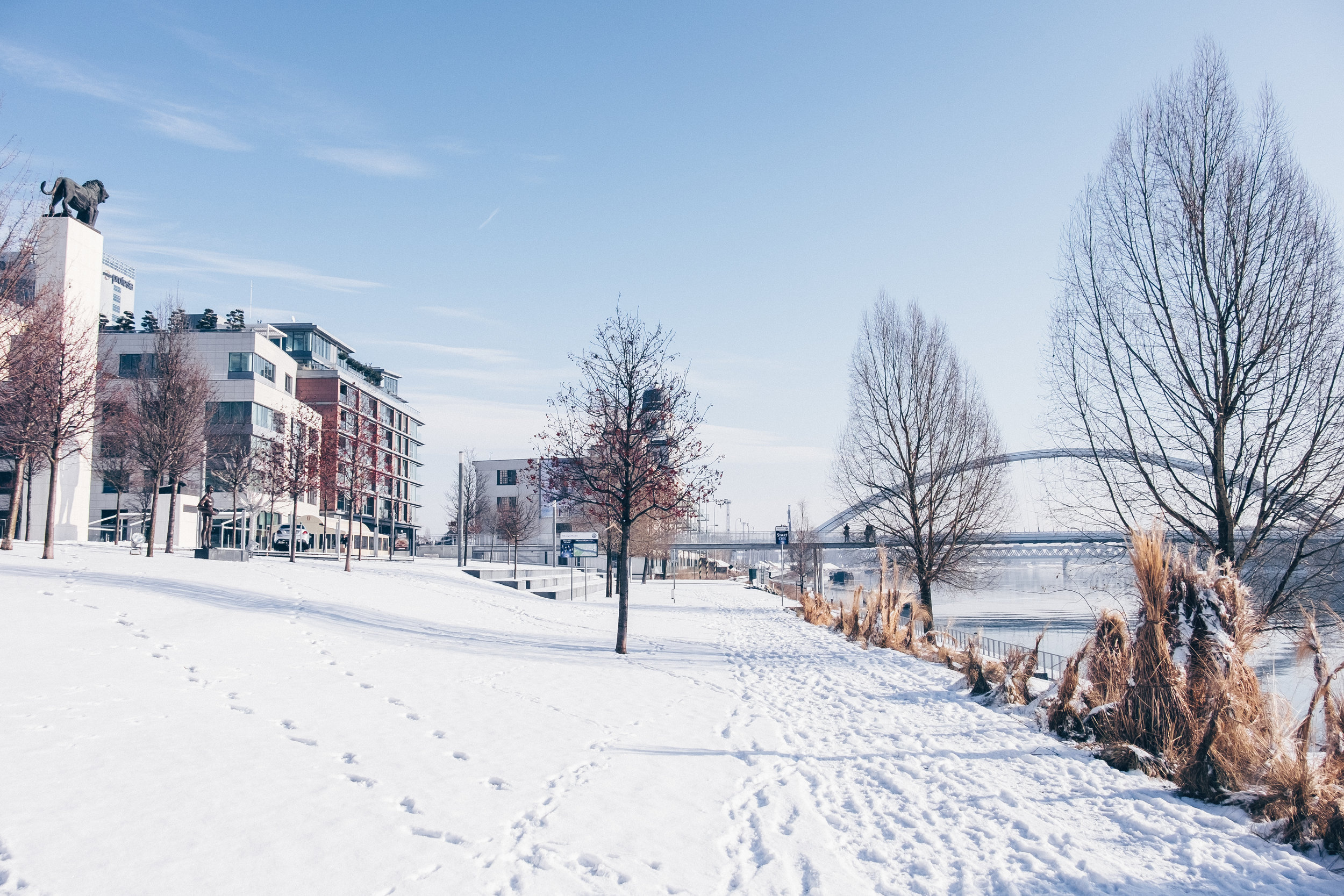 Eurovea Nábrežie and Apollo Bridge