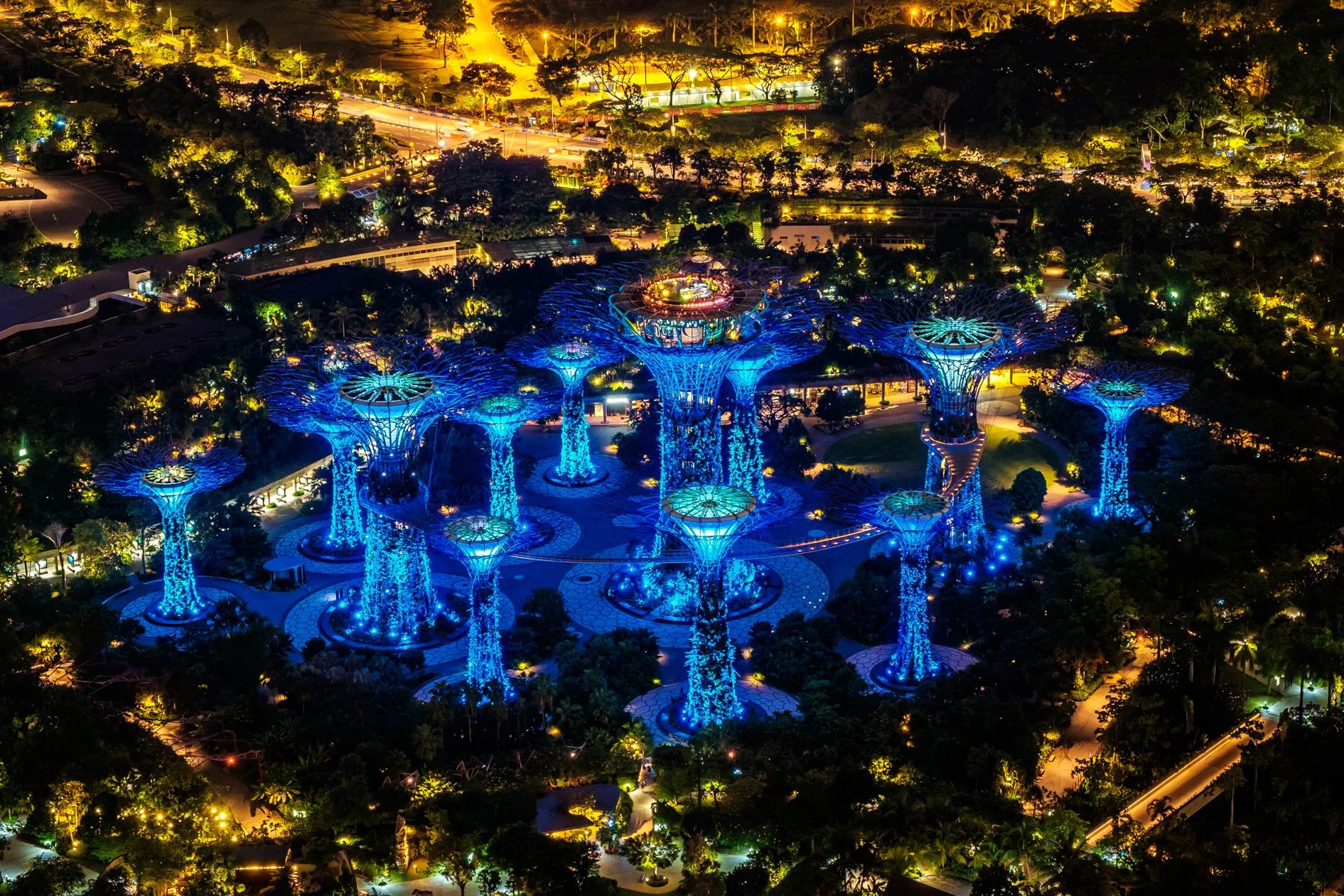 Gardens by the Bay at night