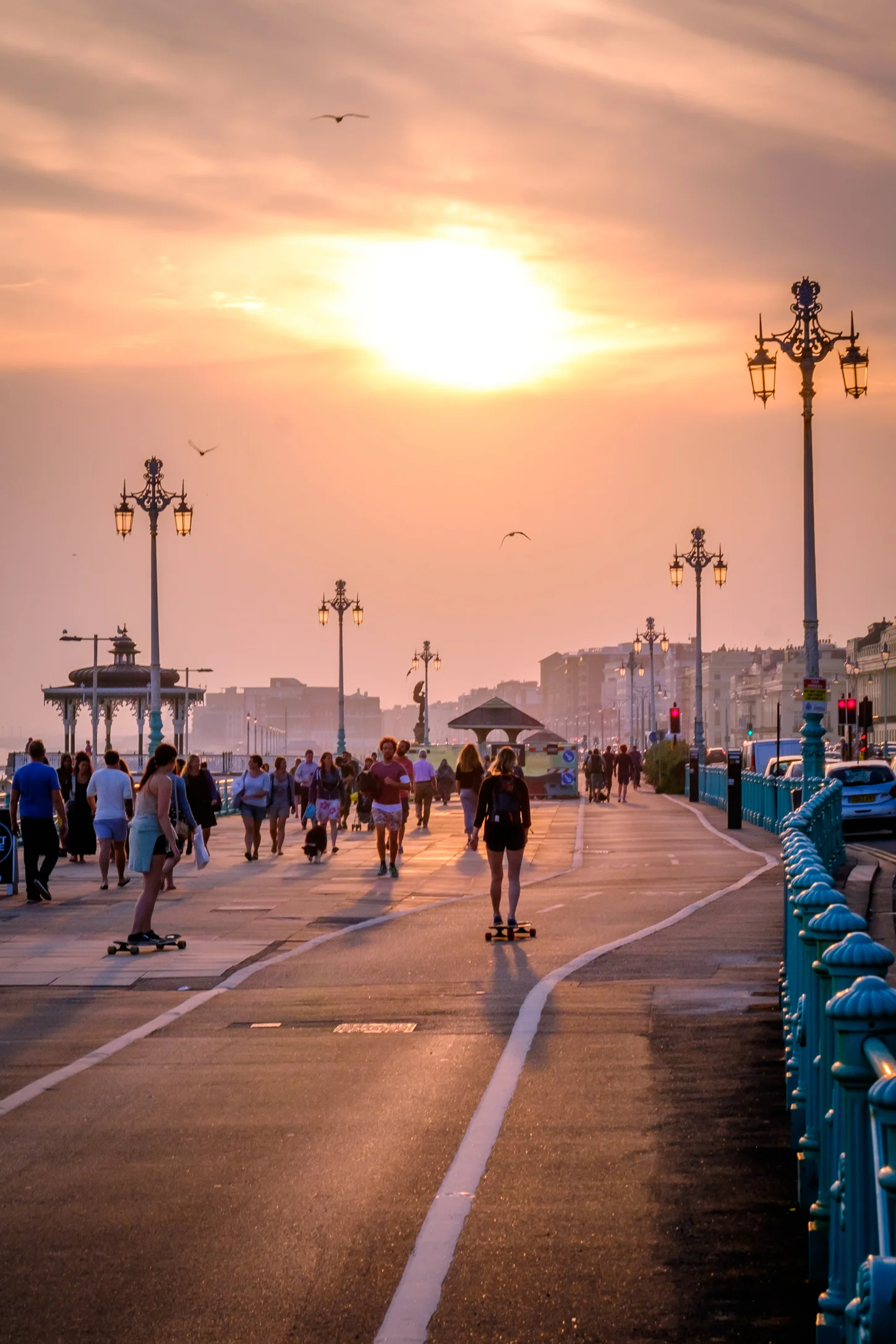 Sunset at Brighton promenade 