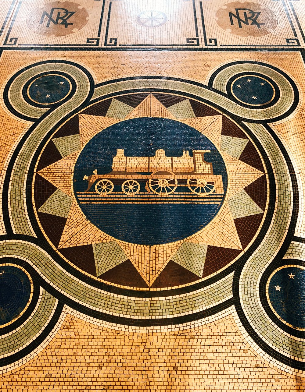 Tiles on the floor of Railway Station