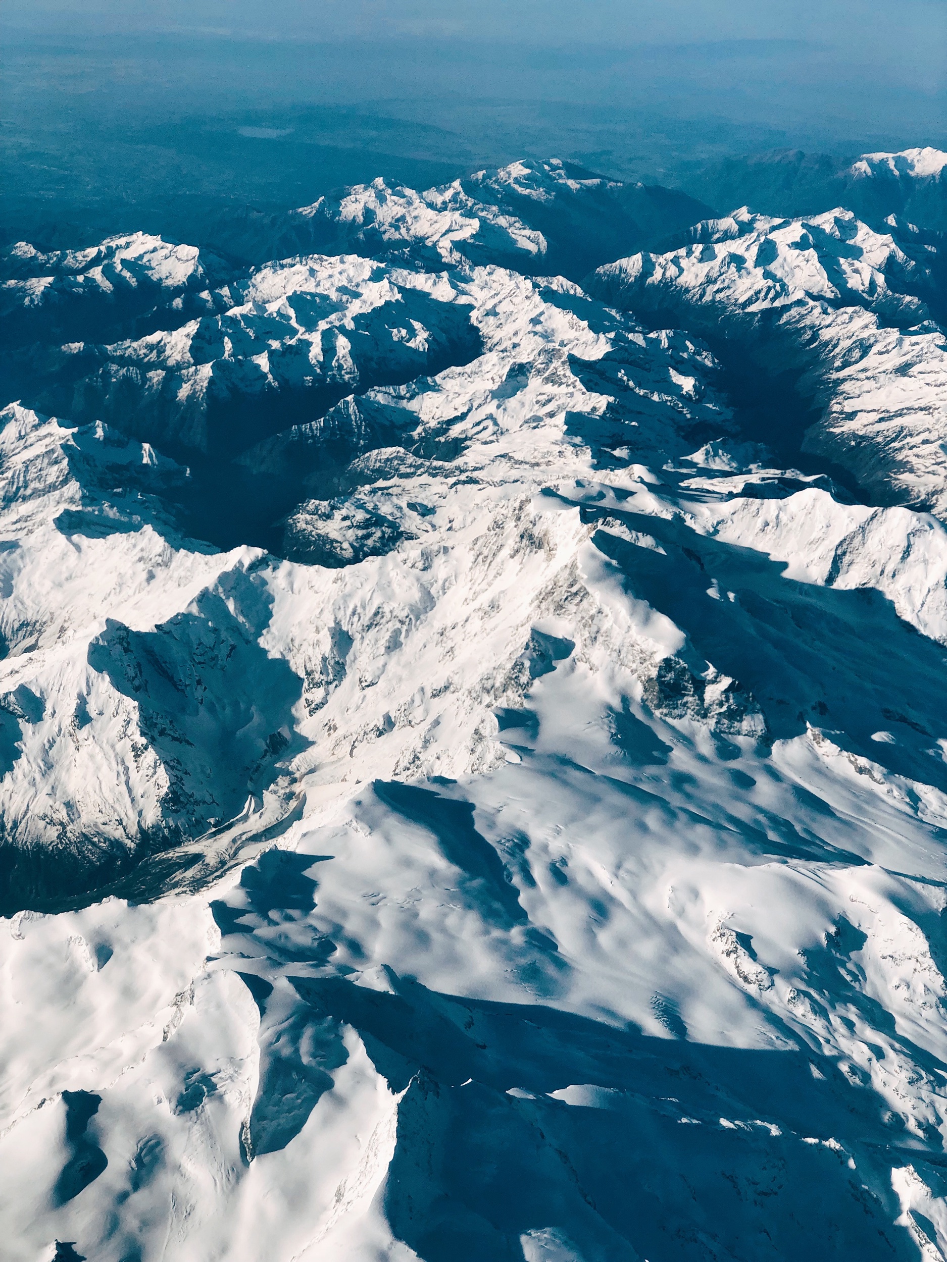 Mont Blanc Alps from Air Mauritius plane