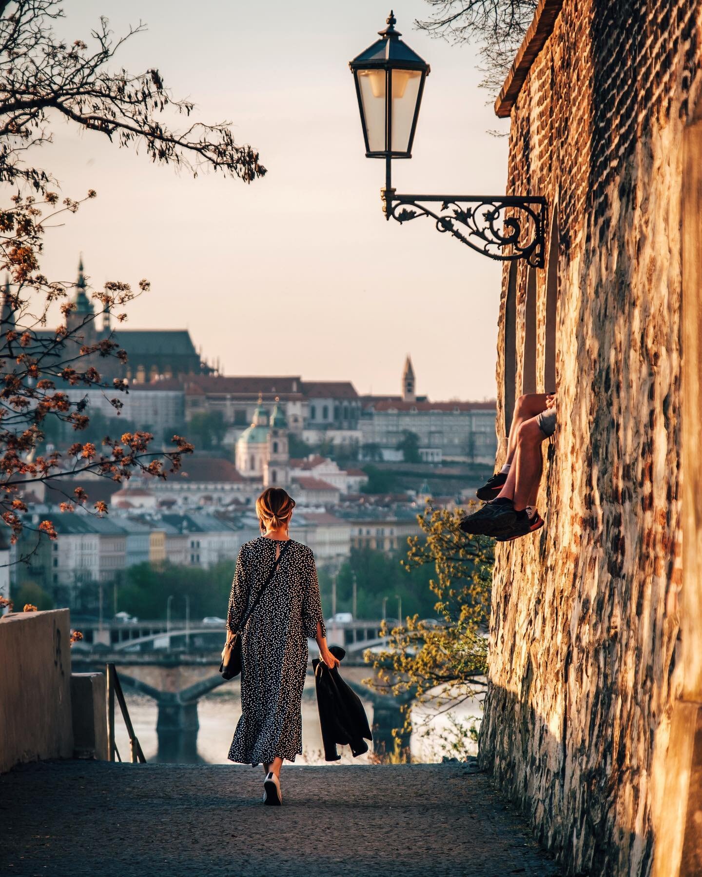 Prague #lockdown #socialdistancing #thisisPrague #prague #vysehrad #czech #springtime #instaczech #fujifilmczsk #travelthroughtheworld #praguecastle #citywalls #goldenhour #legsthoughwall