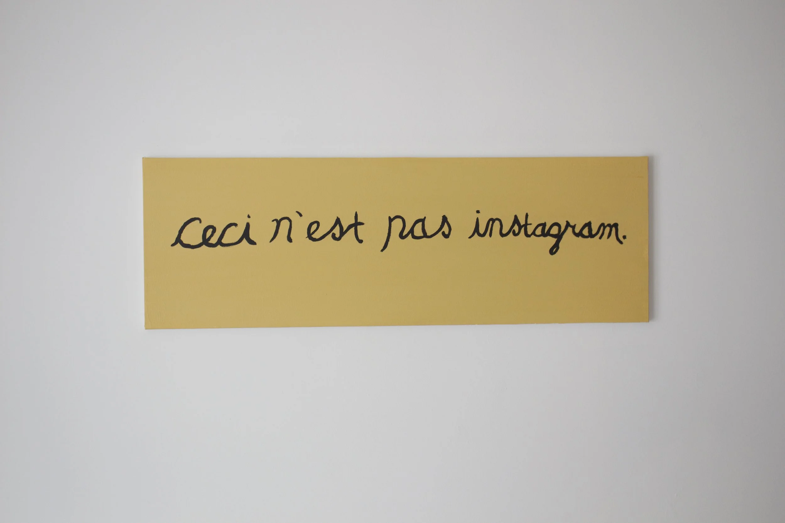 The Treachery Of Instagram, 2016 Acrylic on canvas 12 x 36 inches