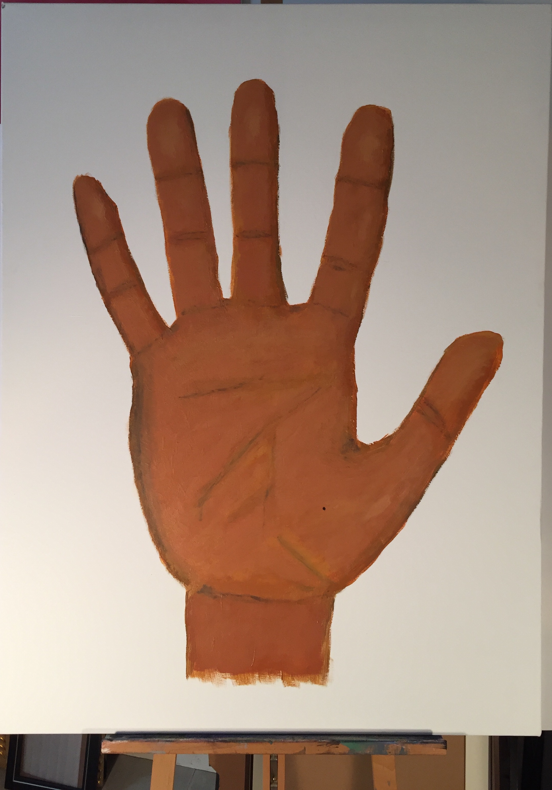 A Portrait Of The Artist As A Gigantic Hand, 2015 Acrylic on canvas 48 x 36 inches