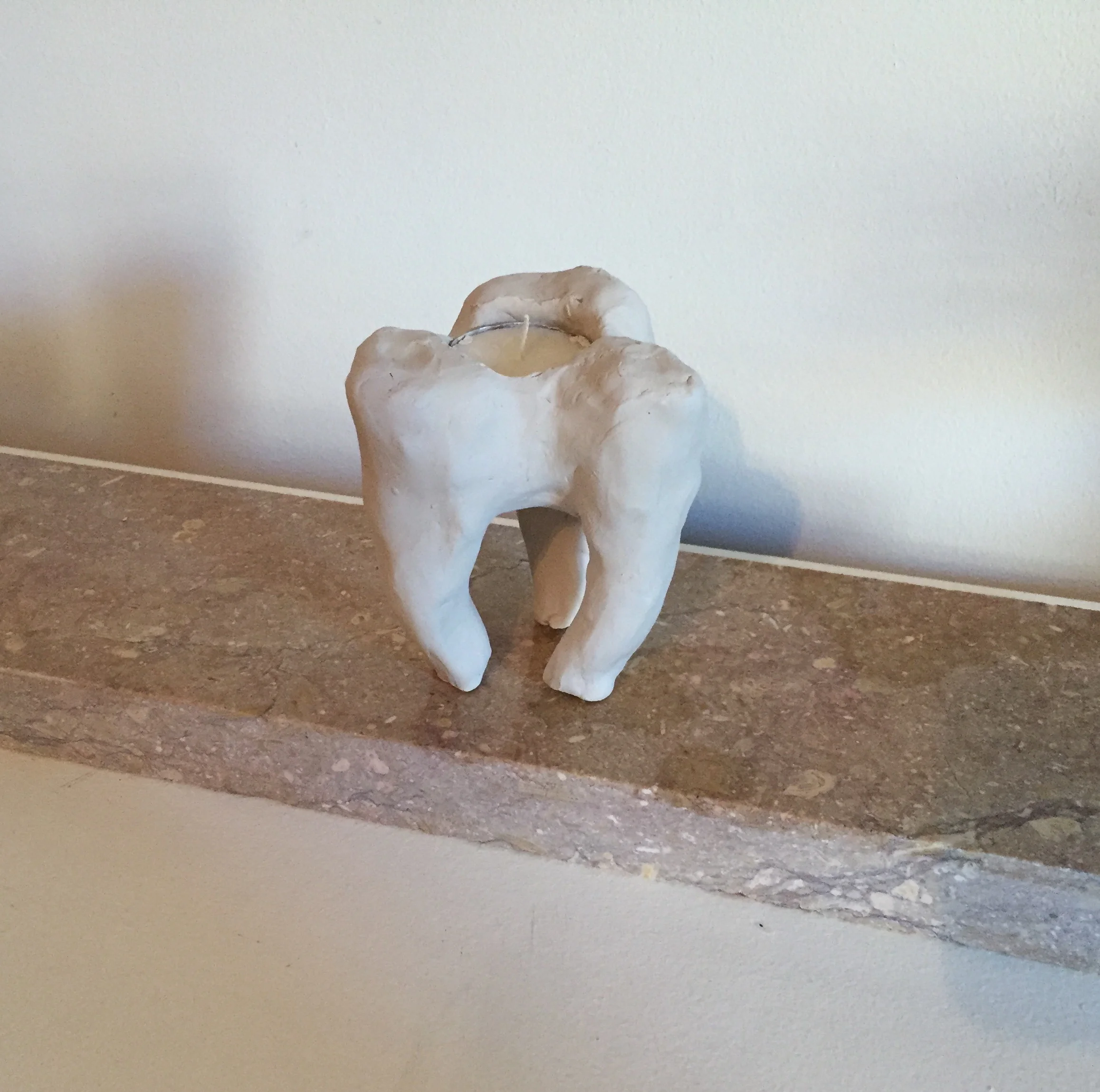 Tooth Candle, 2016 Clay 5 x 3 x 3 inches