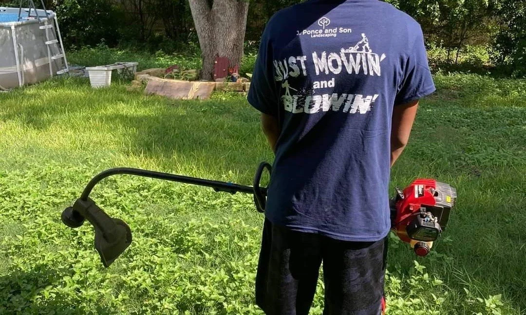For the past 21 years, when our family &amp; friends would ask Javier what he was up to, he'd say "Just mowin' and blowin' ". 
So, we had these shirts made. Aren't they cool? 😎 Thank you to our friends &amp; family for representing!
