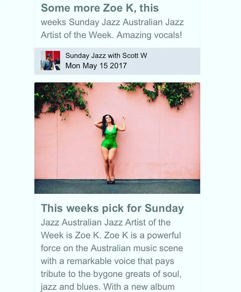2MIA FM Australian Jazz Artist of The Week