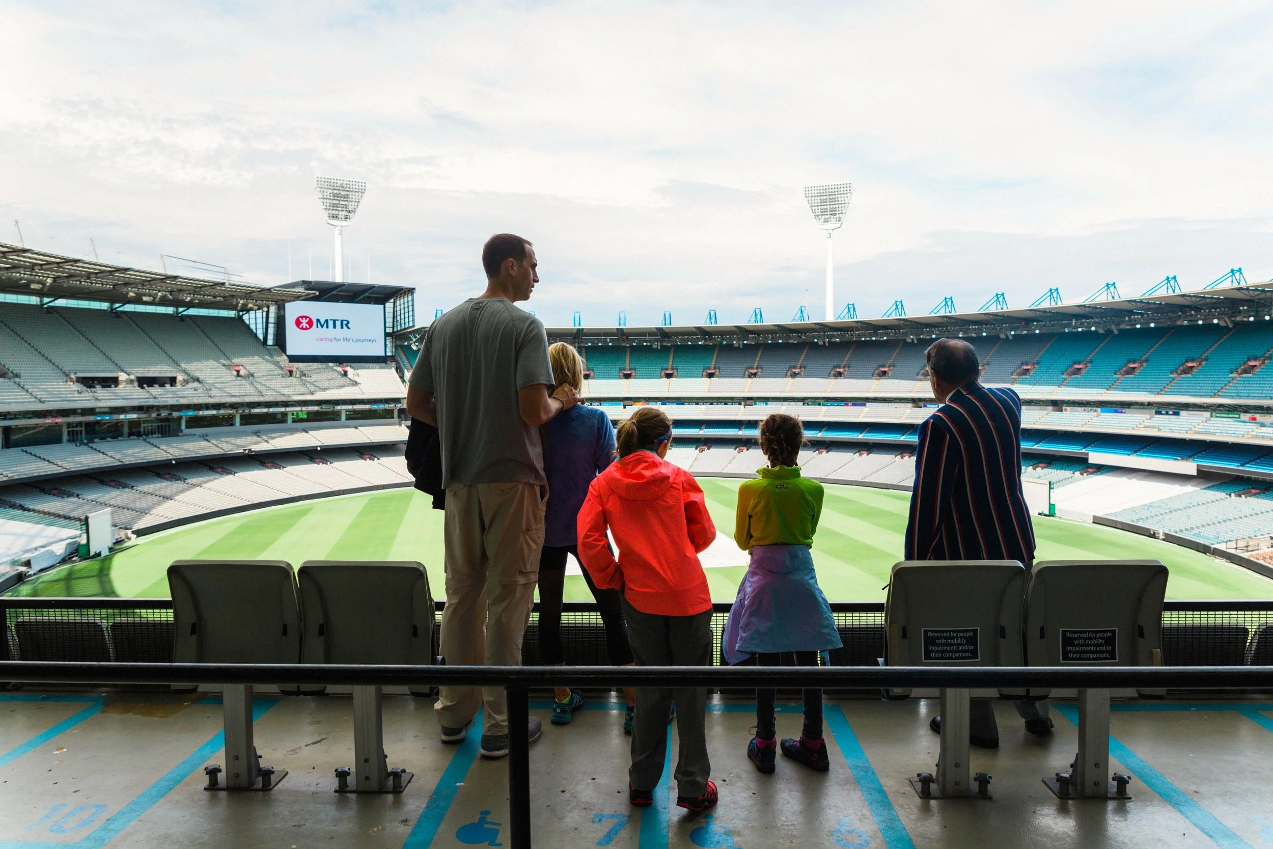 On a tour of the 10th largest stadium in the world......the Melbourne Cricket Grounds (MCG). This uniquely built and designed stadium can hold 101,000 fans when full for championship Aussie Rules Football and Cricket matches. We learned a lot about the international game of cricket. It is a game for those with much patience, as matches can take up to 5 or 6 days to complete. 