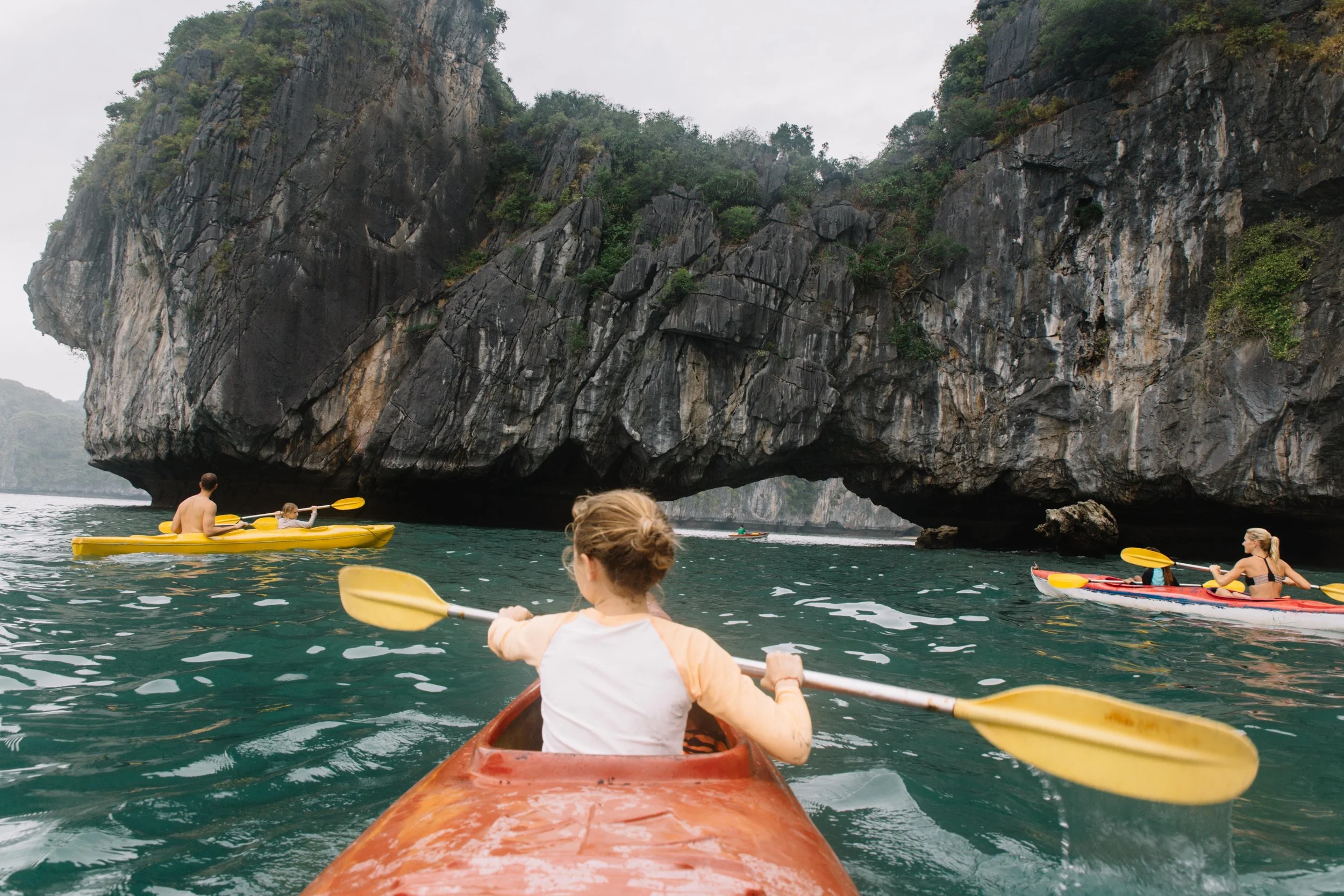 Kayaking thru Han La Bay and the Cat Ba Islands, were highlights of our stay in Vietnam. It was difficult to reach, but well worth the effort to have these amazing waters and limestone karsts to ourselves for 2 days. 