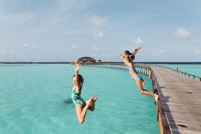 Jumping for joy on our final day in the Maldives. It was hard to leave such a beautiful place, but we are very lucky for the experience and for being able to take in one of the prettiest sights we have ever seen. 5 days of fun and sun at the Sun Siyam Resort was a perfect ending to our journey of the globe.