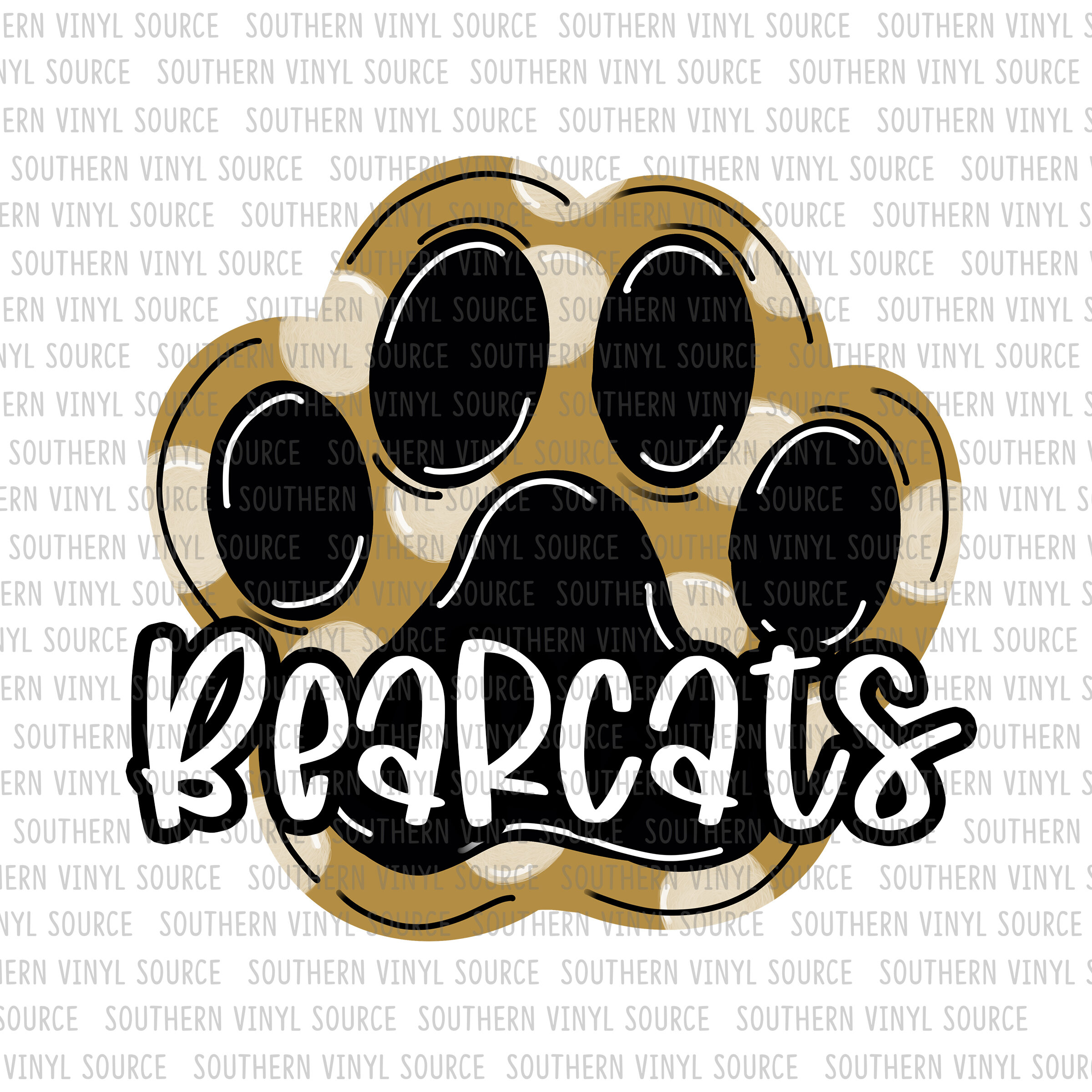 Bearcats Paw Sublimation — Southern Source