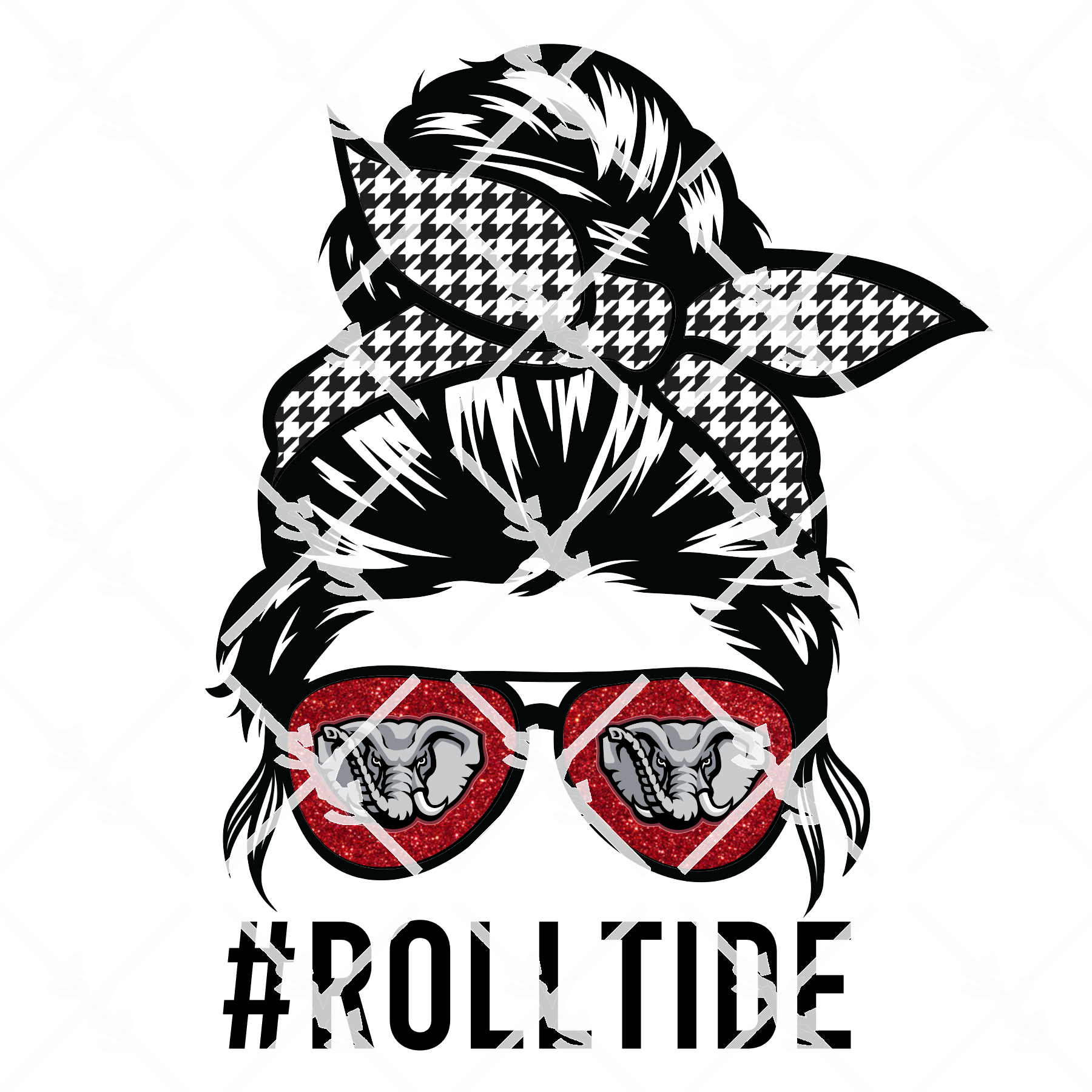 Alabama Roll Tide Messy Bun