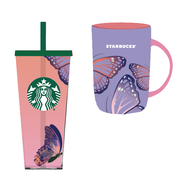   2023 Starbucks Spring Seasonal Gifting Merch   Concept design that translated into a full produced gifting collection which also included coffee and the gifting outer packaging design as well.  (see produced mug and packaging examples peppered thro