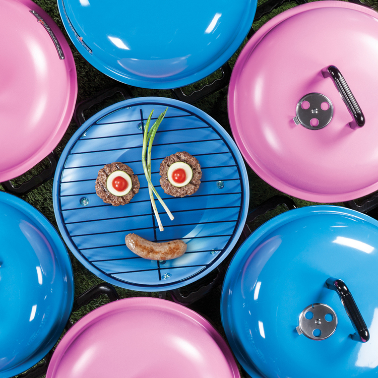 Caption: Bright summer-y hues for every BBQ. Just think of the grilling possibilities.
