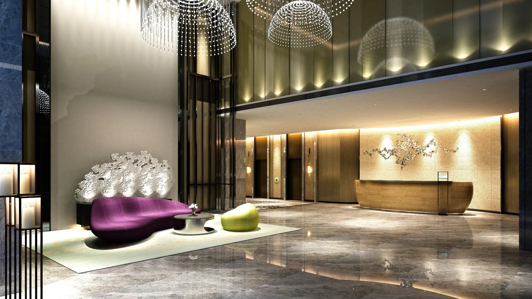 Luxury Hotel Lobby &amp; Architectural Art Concept
