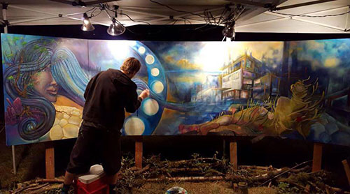 Human Nature live paint 2015 Collaboration w/ Kirsten Muir, Michelle Purvis & Kaitlyn McKenzie Nelson.