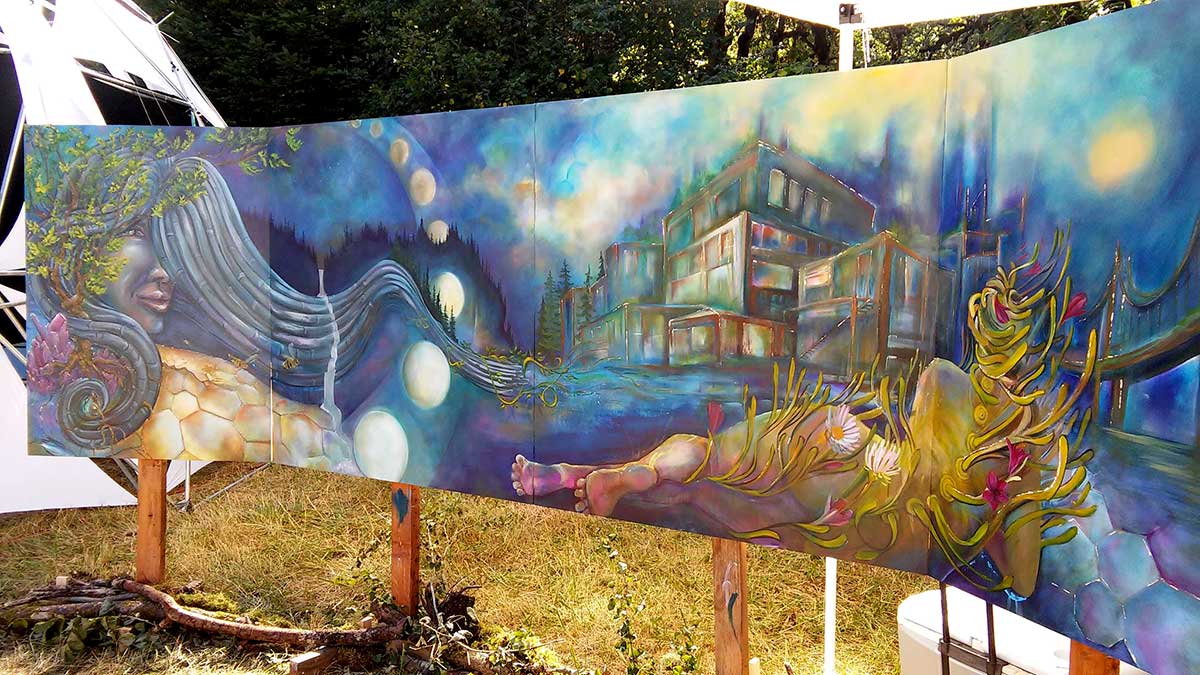 Human Nature live paint 2015 Collaboration w/ Kirsten Muir, Michelle Purvis & Kaitlyn McKenzie Nelson.