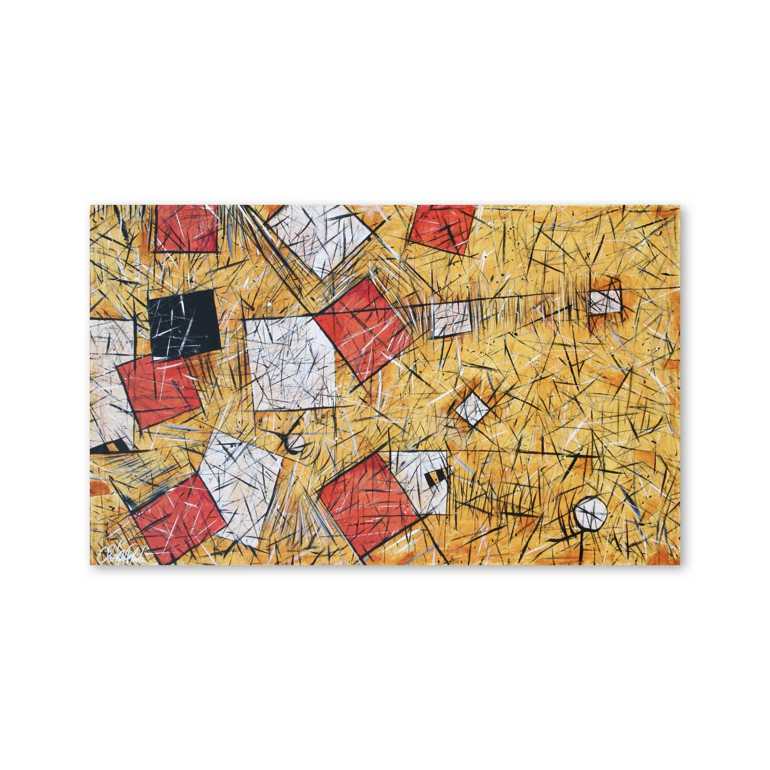 Untitled (Red Squares) | 32 x 60”