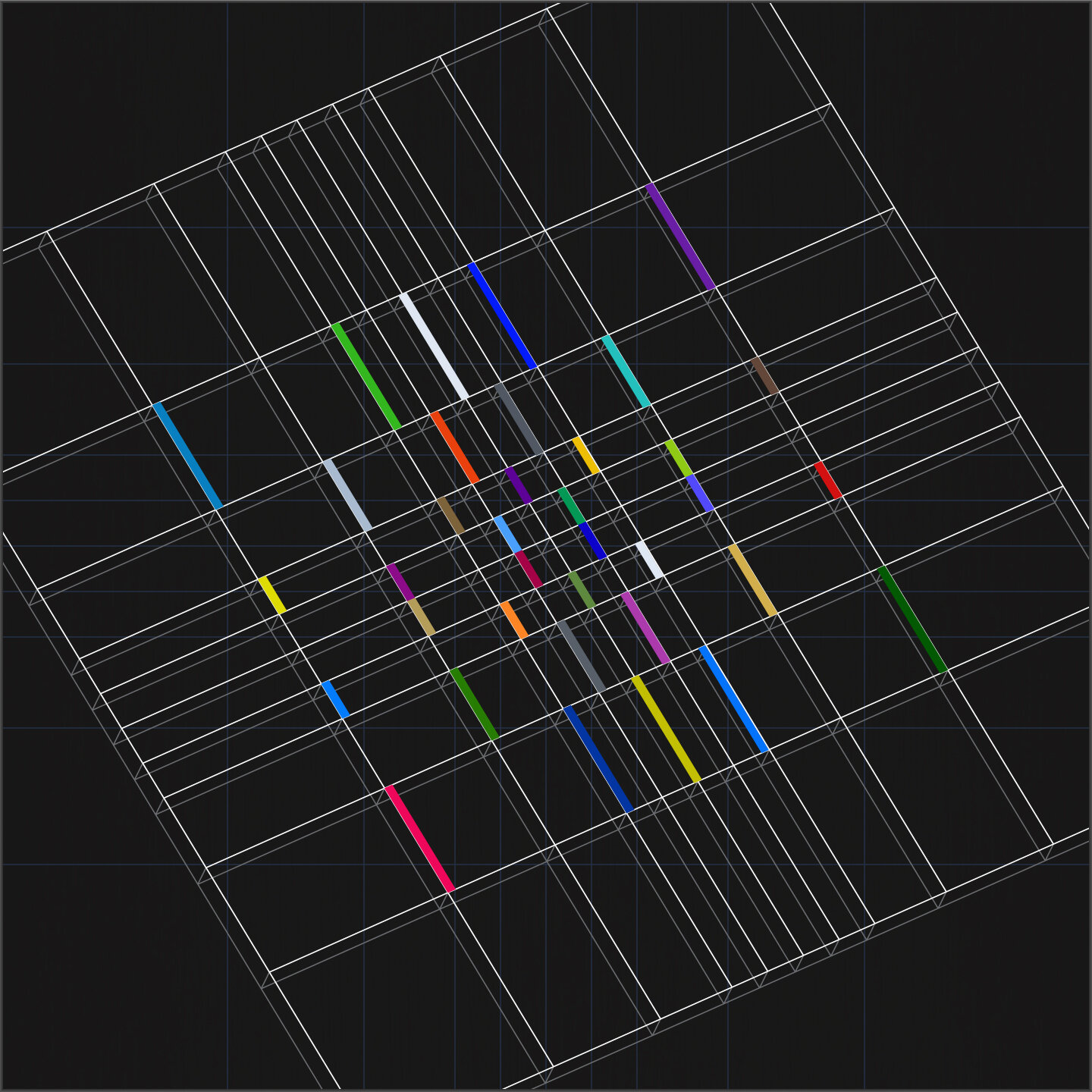 Fibonacci-sequence-space [20200503-b] [Color-elements], acrylic on canvas