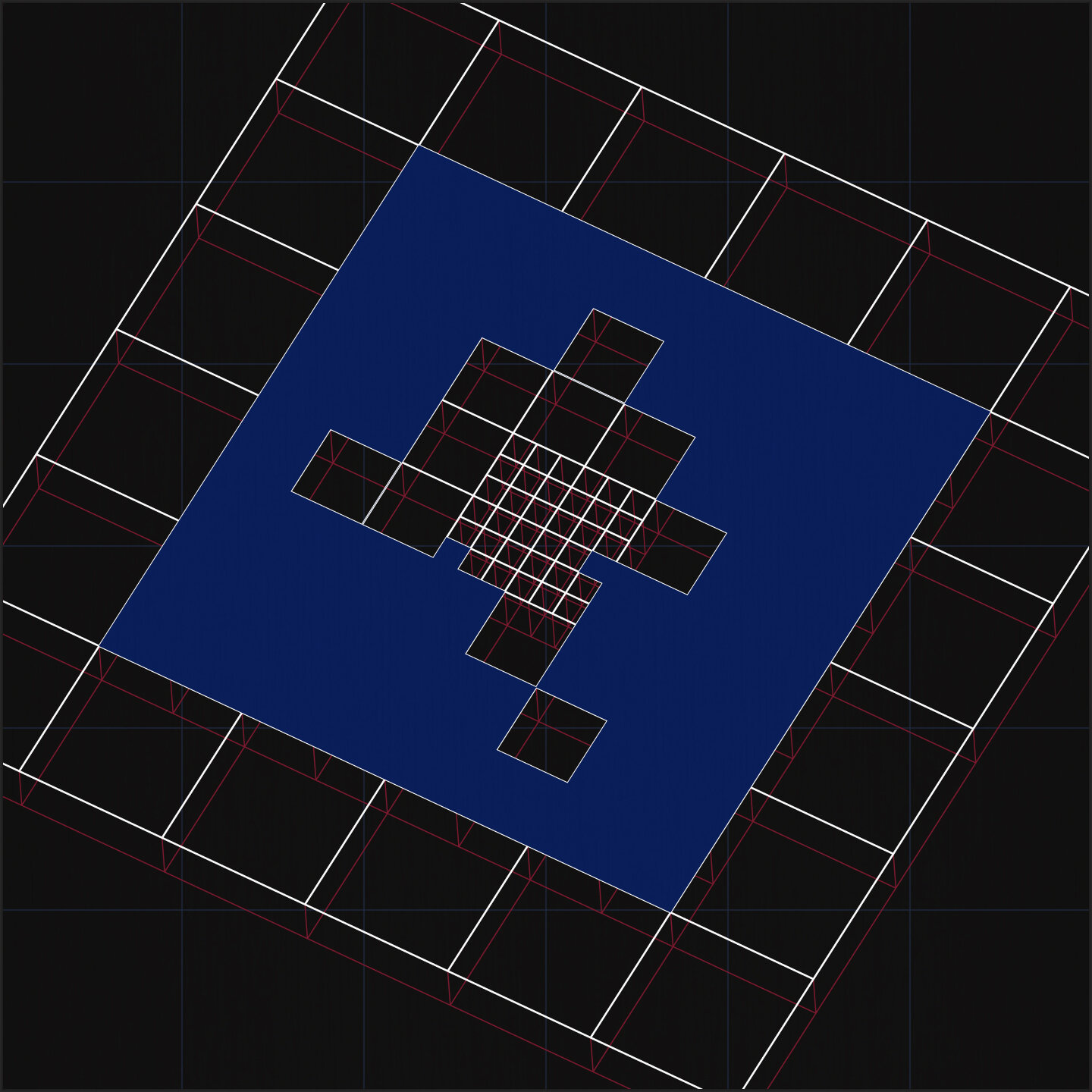 Origo-metrum-space [20200504]-b [144 - Asymmetric-Blue], acrylic on canvas