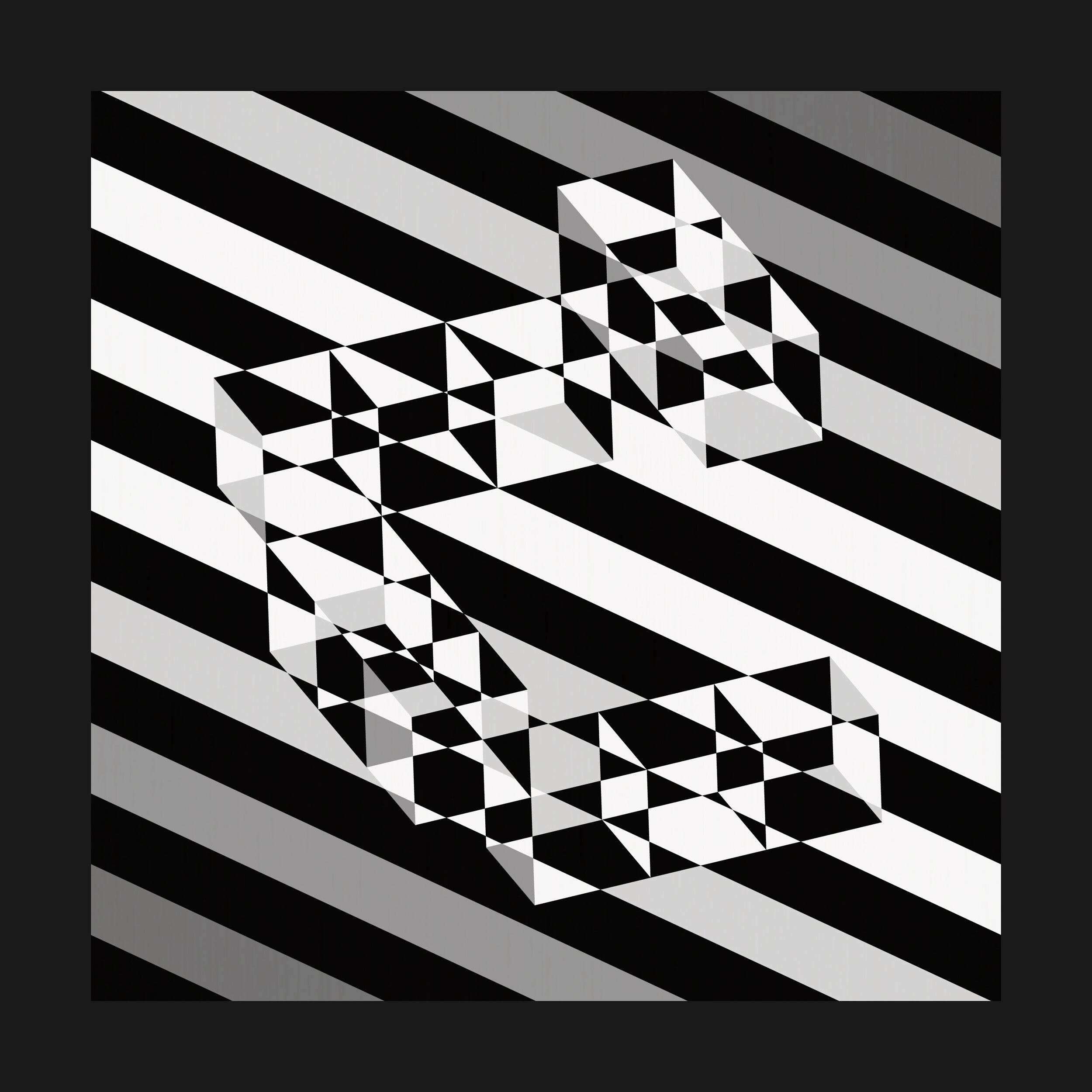 Cuboid-spiral-space [20200608], acrylic on canvas
