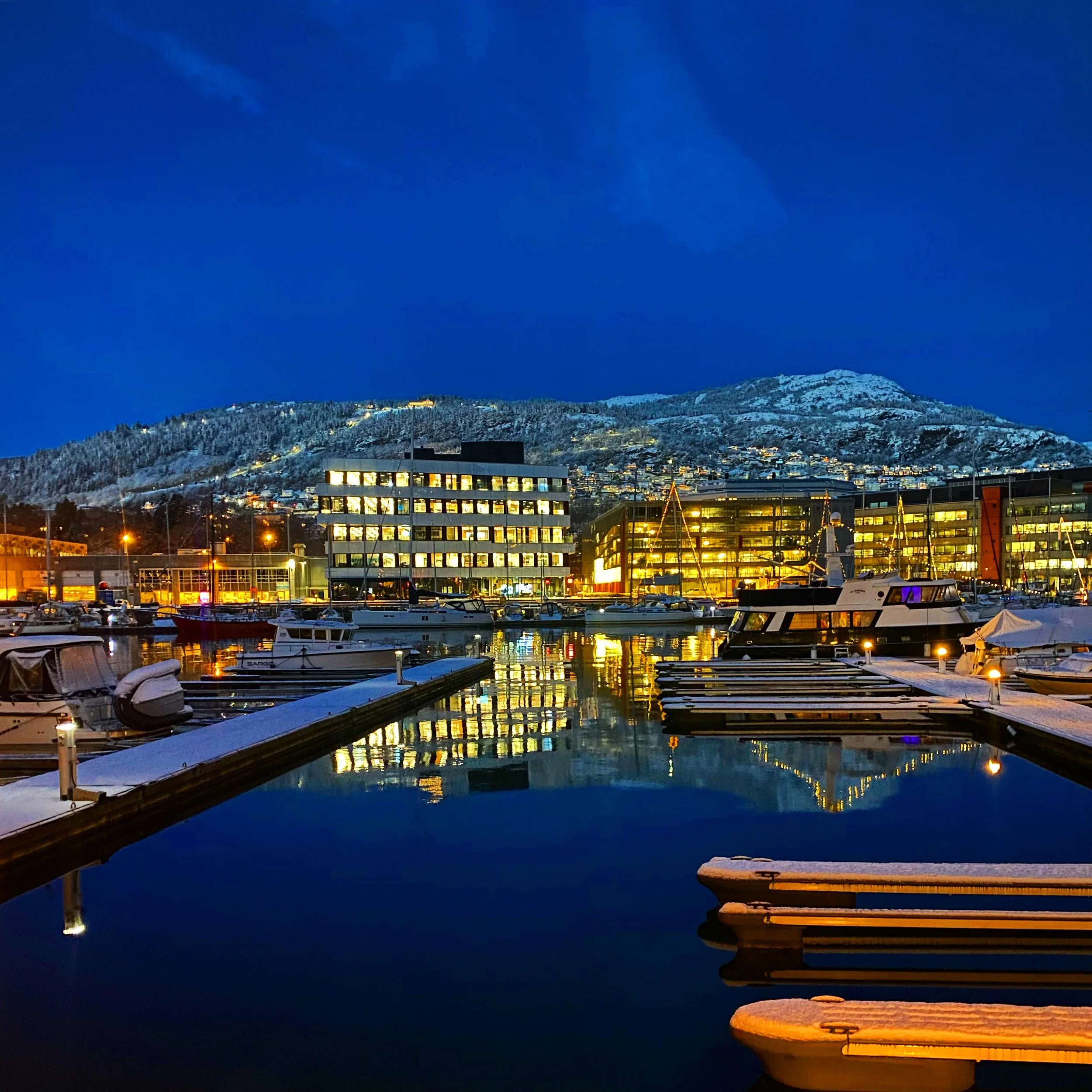 Vinterbilde fra Bergen.