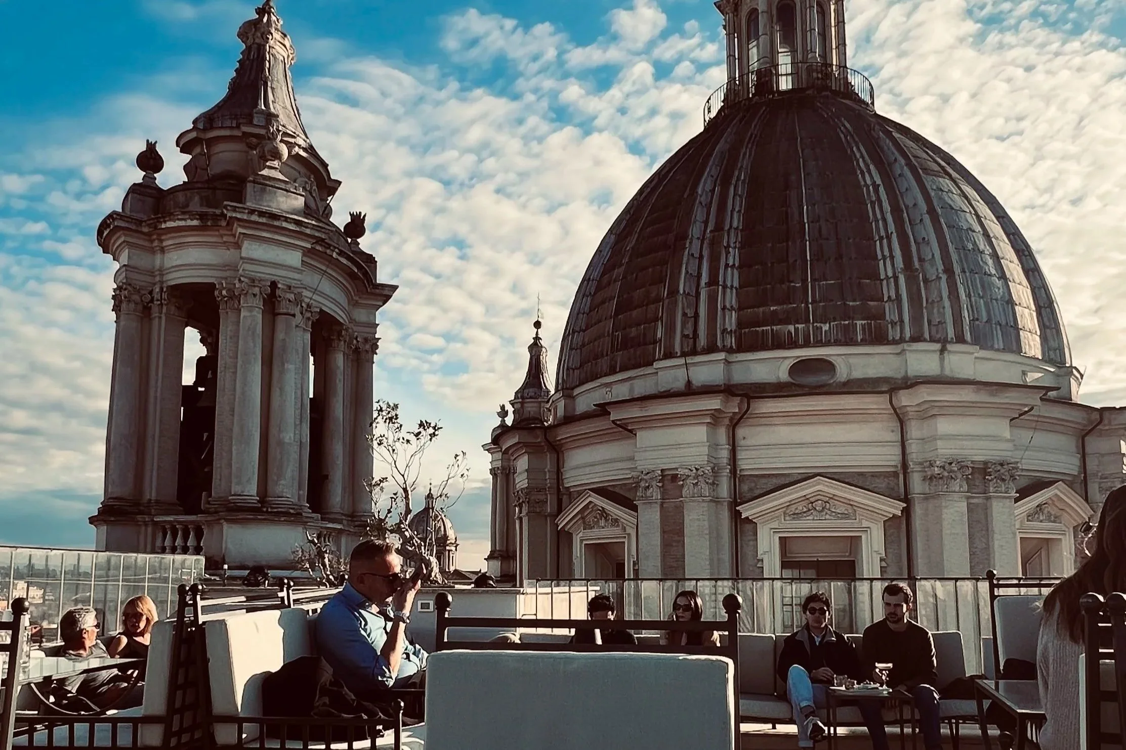 Takterrasse i Roma med utsikt.
