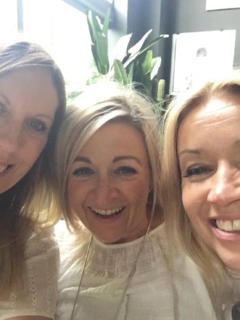 Me, Tina and Dee arriving at Abigail Ahern Design Masterclass
