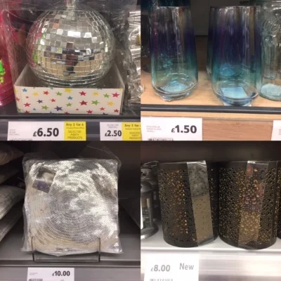 Clockwise from left: The only disco ball left in the UK that hasn't been on Instagram yet, ombre tumblers, set of three (inside) copper and black candle holders, VERY nice sequin cushion that I was sorely tempted by but would struggle to justify since I can't even sit on my sofa for overload.