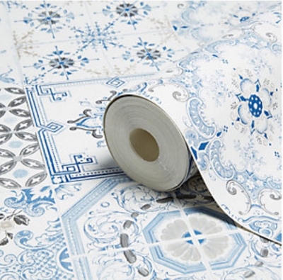 B&Q Muriva Tiles Wallpaper - beaut.